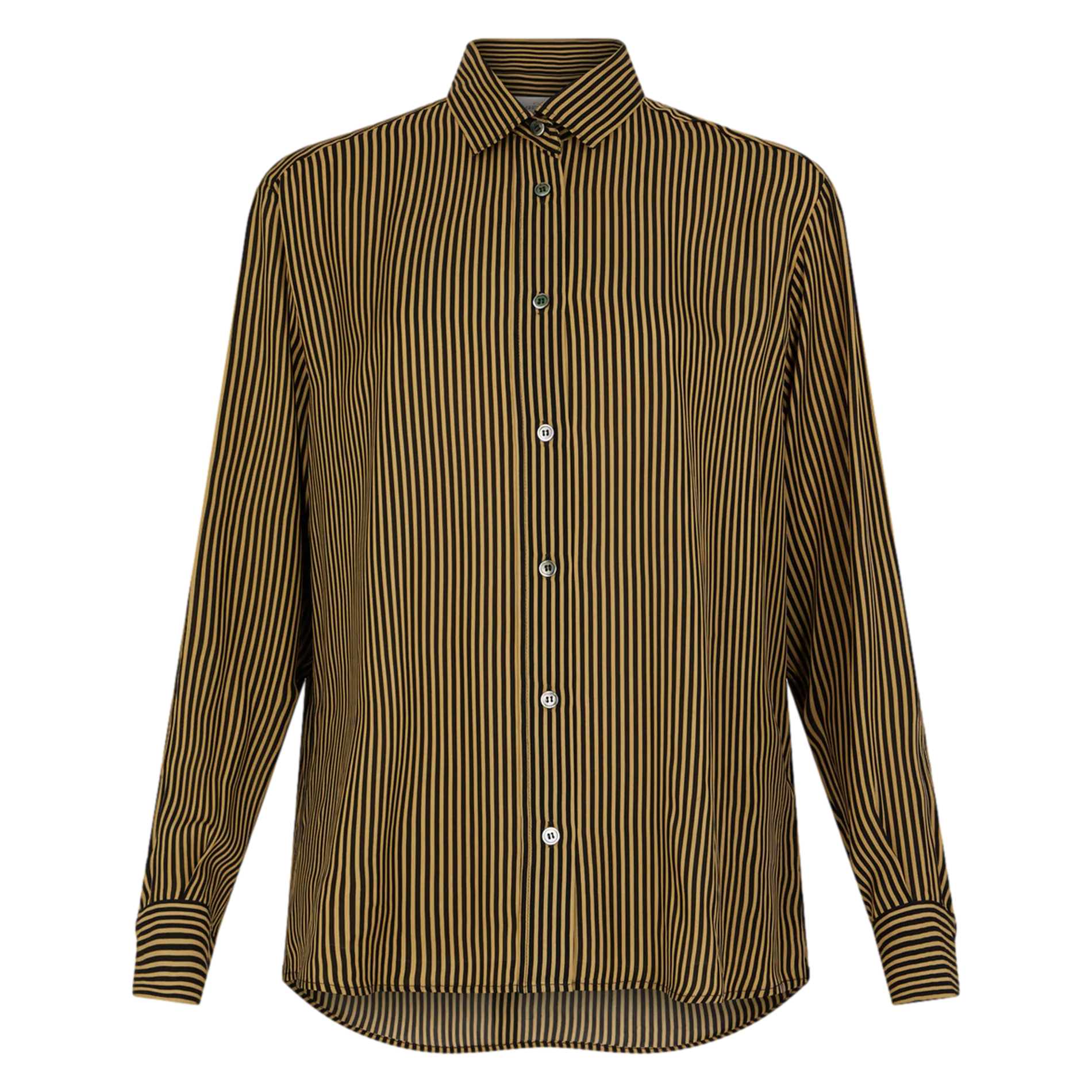 GERARD DAREL CLYDE  CHEMISE DROITE à RAYURES CONTRASTéES EN BEIGE
