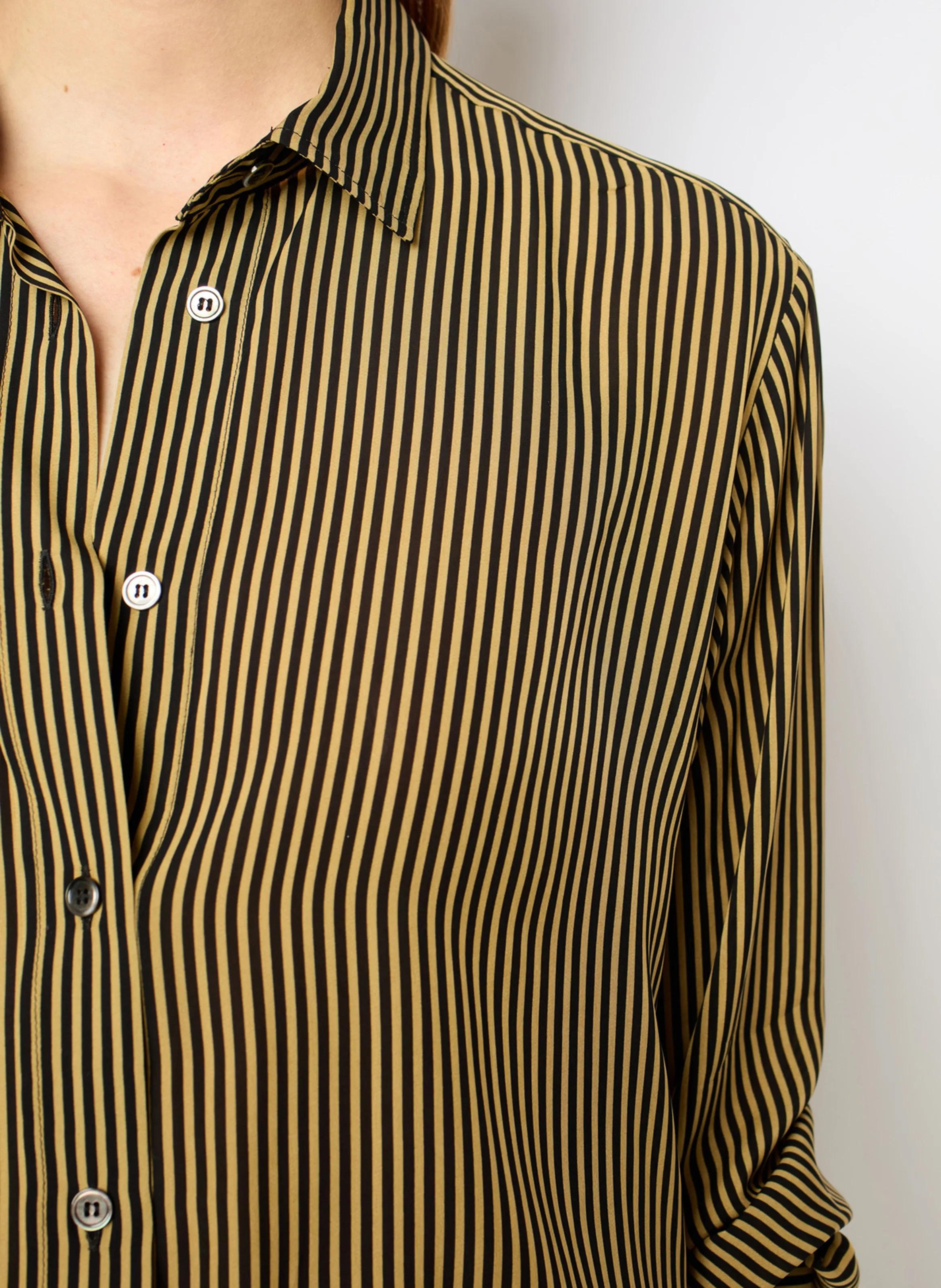 GERARD DAREL CLYDE  CHEMISE DROITE à RAYURES CONTRASTéES EN BEIGE