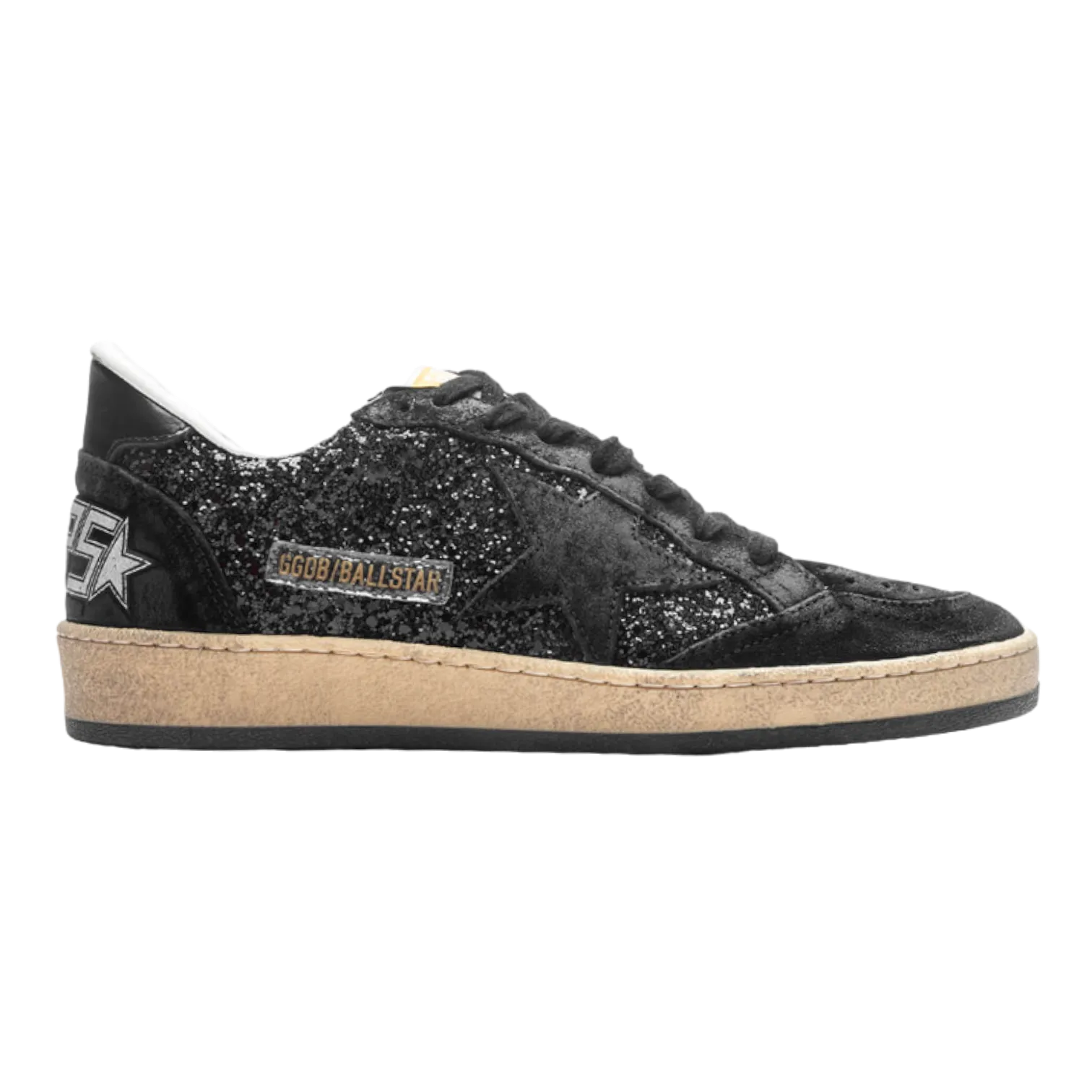 GOLDEN GOOSE BALL STAR GLITTER AND SPUR  BLACK FOR WOMEN GWF00117.F003989.90100