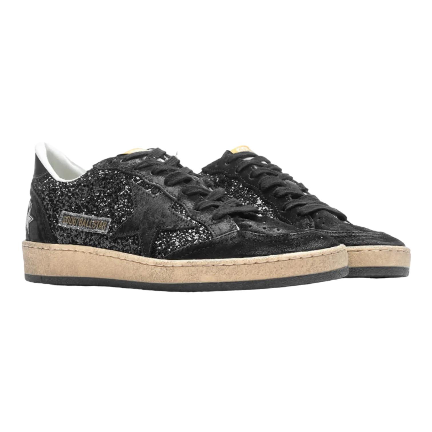 GOLDEN GOOSE BALL STAR GLITTER AND SPUR  BLACK FOR WOMEN GWF00117.F003989.90100