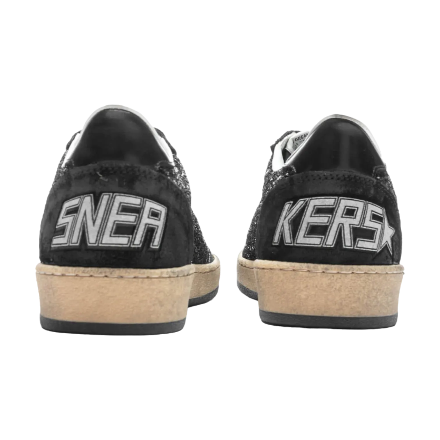 GOLDEN GOOSE BALL STAR GLITTER AND SPUR  BLACK FOR WOMEN GWF00117.F003989.90100