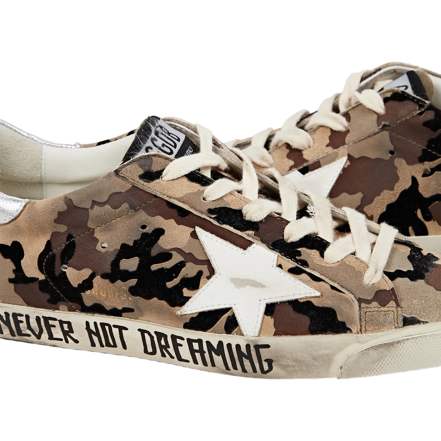 Golden Goose Superstar Camo Flock Upper Leather Star for Women GWF00101.F003344.81798
