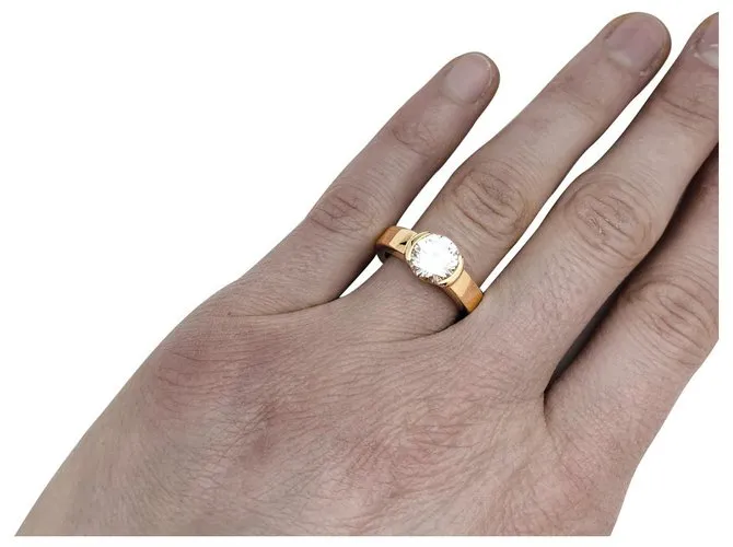 inconnue Anillo de oro amarillo, diamantes 2,09 cts G / VVS1. 