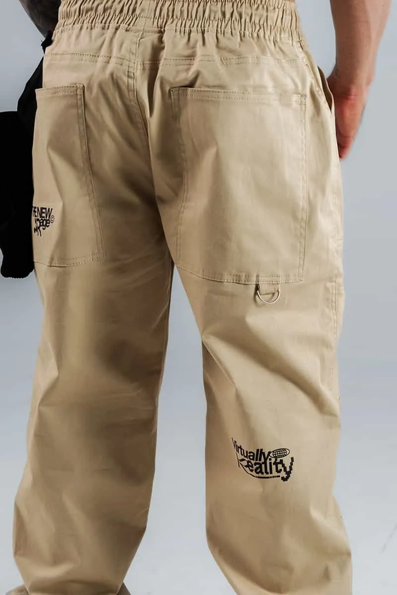 Jogger Para Hombre Beige Con Canguro