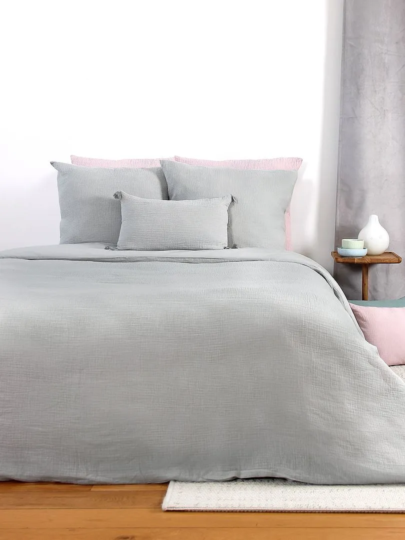 JUEGO DE CAMA DE GASA DE ALGODóN  GRIS