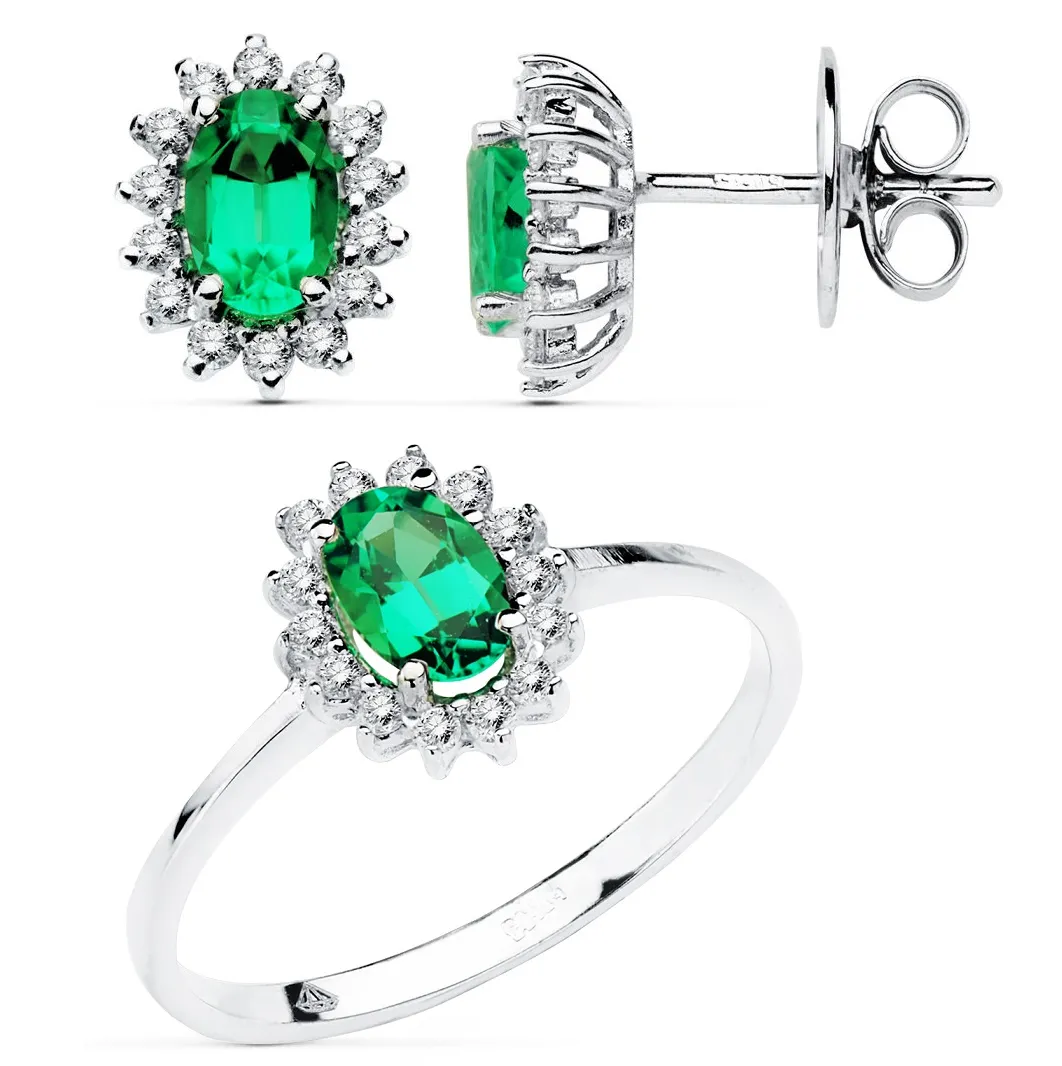 Juego Oro Esmeralda y Diamantes