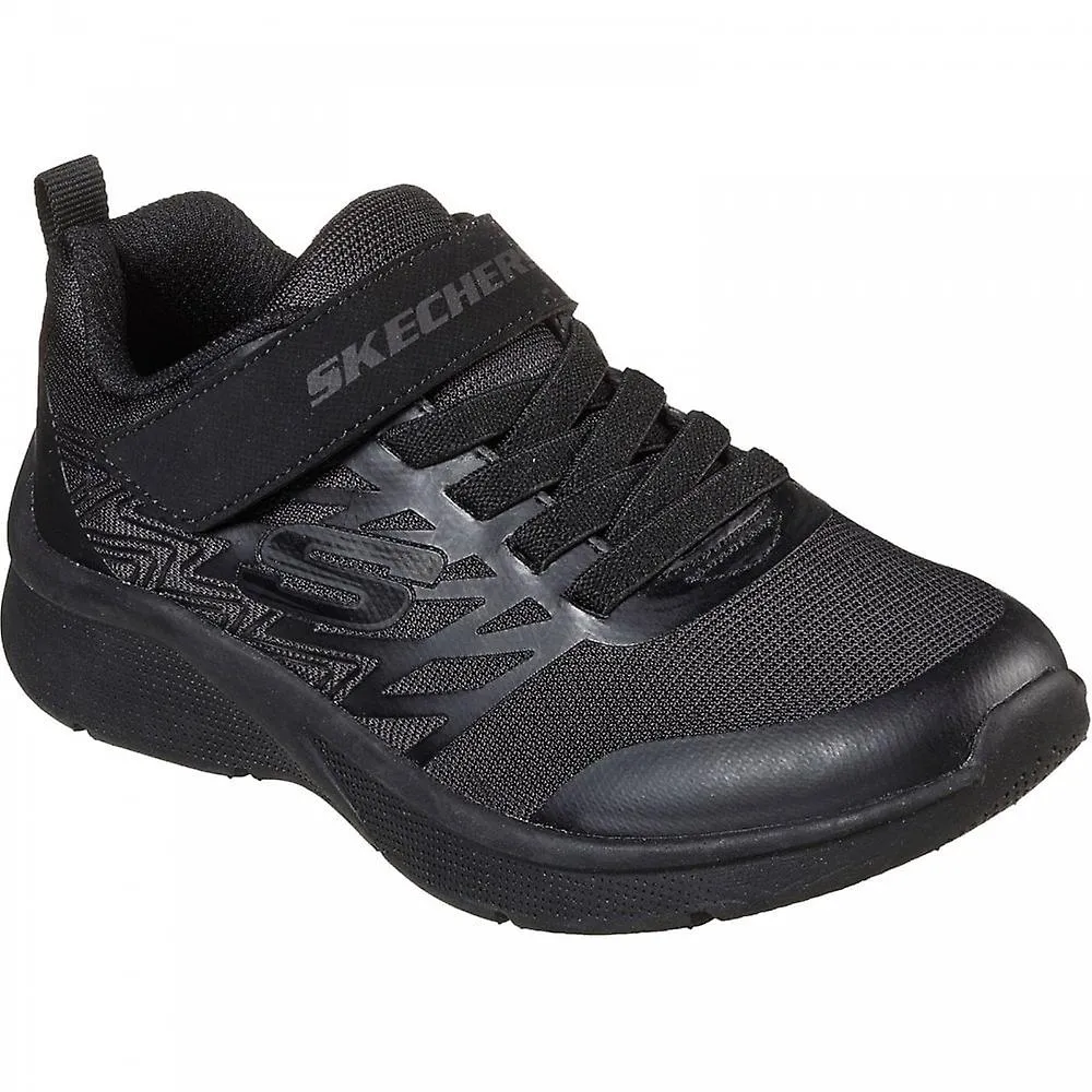 Kids Skechers Microspec Texlor | Black | Childrens School Trainers