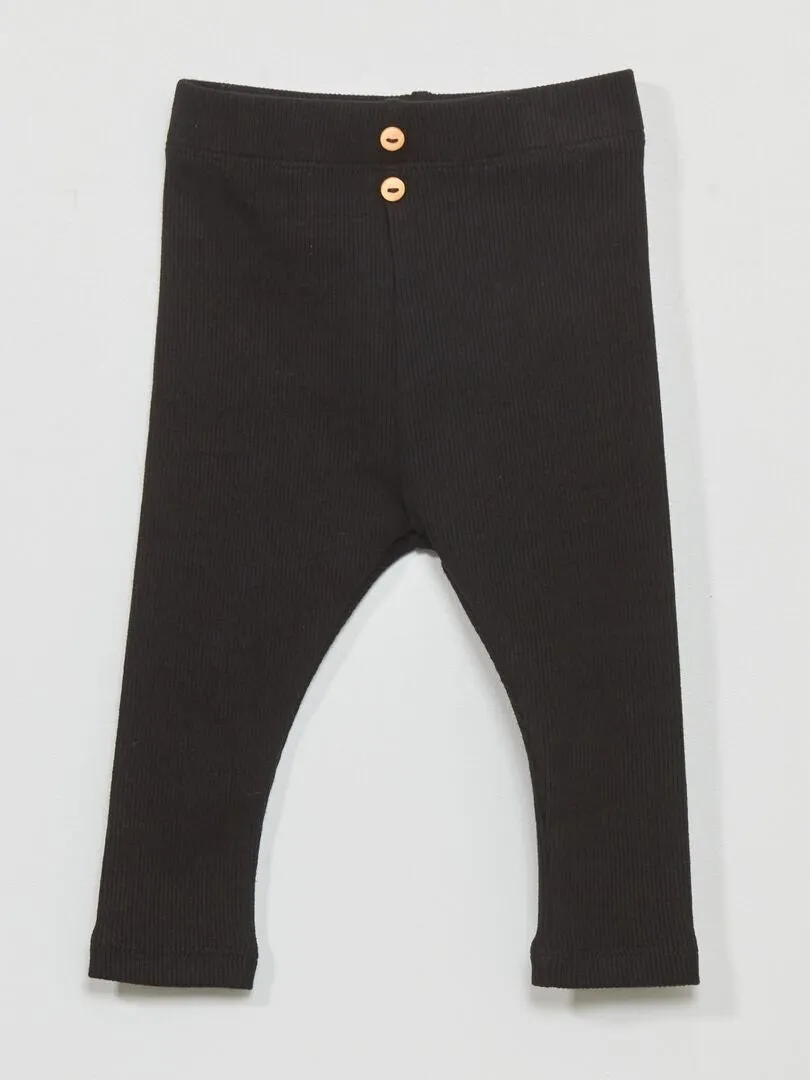 LEGGING LISO DE PUNTO DE CANALé  NEGRO