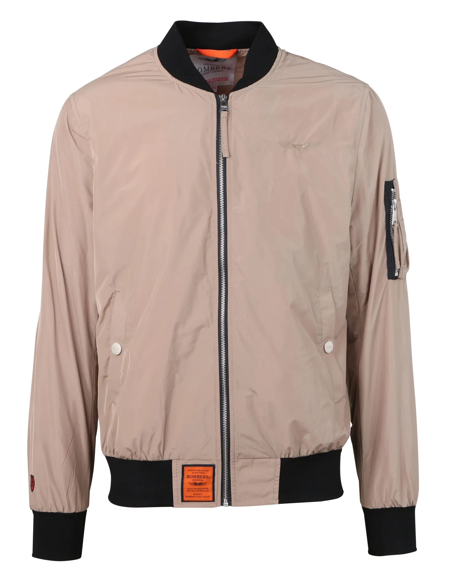 MA1  BOMBER REGULAR FIT CON CUELLO TEDDY Y CREMALLERA EN BEIGE