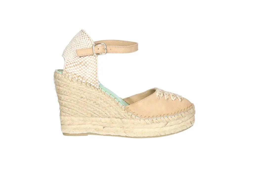 Mercedes Ante Taupe Cordon Pala y Talon Natural CuÑa Alta Esparto