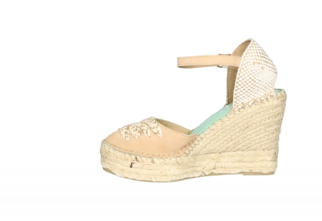 Mercedes Ante Taupe Cordon Pala y Talon Natural CuÑa Alta Esparto