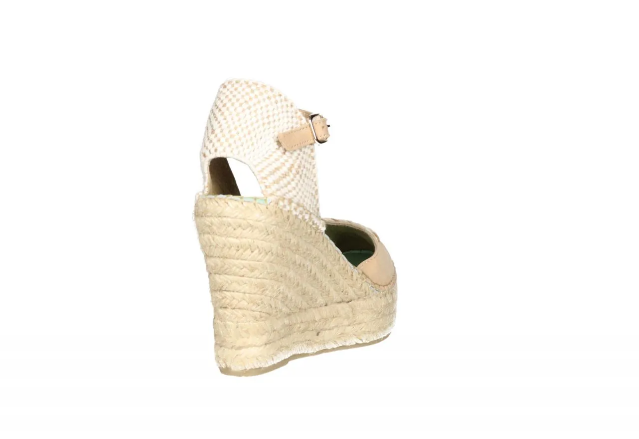 Mercedes Ante Taupe Cordon Pala y Talon Natural CuÑa Alta Esparto
