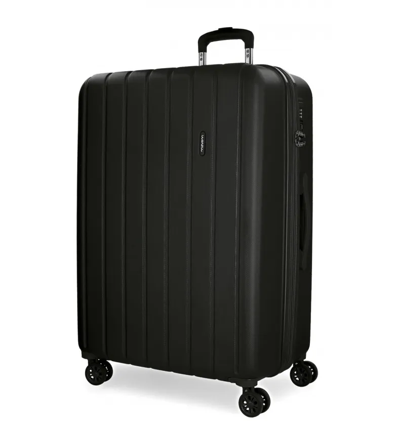 MOVOM MALETA GRANDE MOVOM WOOD RÍGIDA NEGRA 52X75X33CM