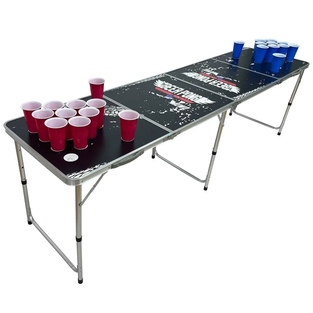 MUWO "Maverick" Mesa de beer pong Conjunto con 22 vasos