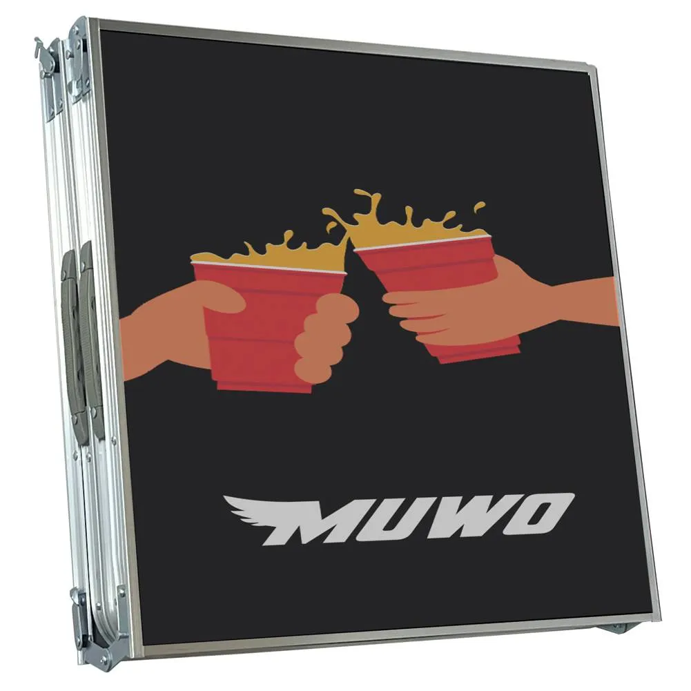 MUWO "Teamplayer" Mesa de beer pong Conjunto con 22 vasos