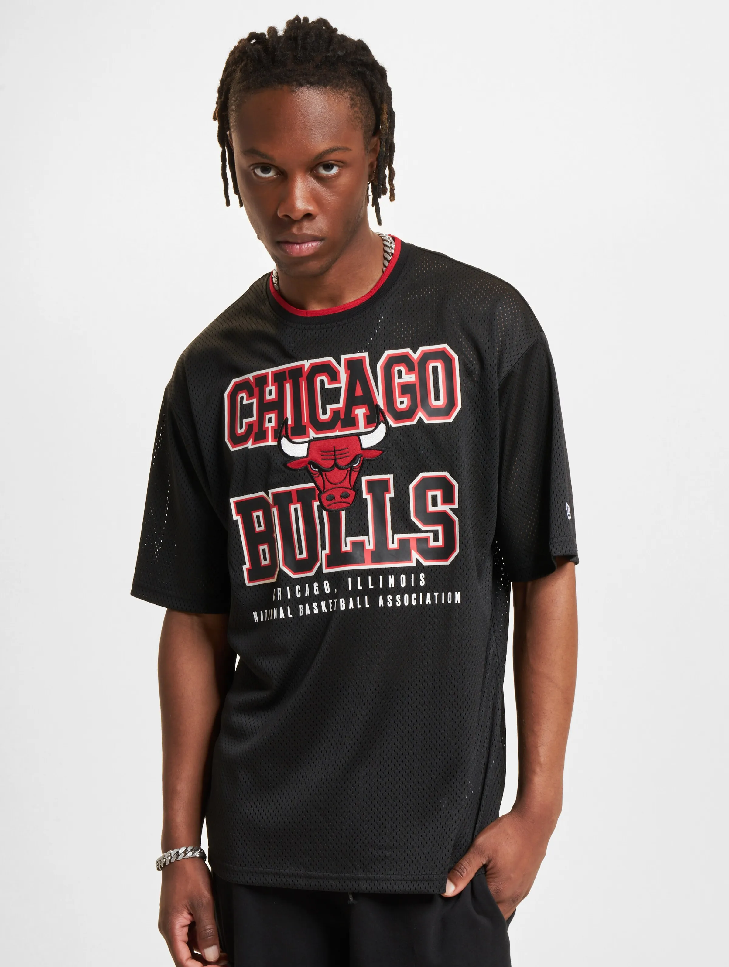 NEW ERA NBA PATCH OVERSIZE MESH TSHIRTS CHICAGO BULLS