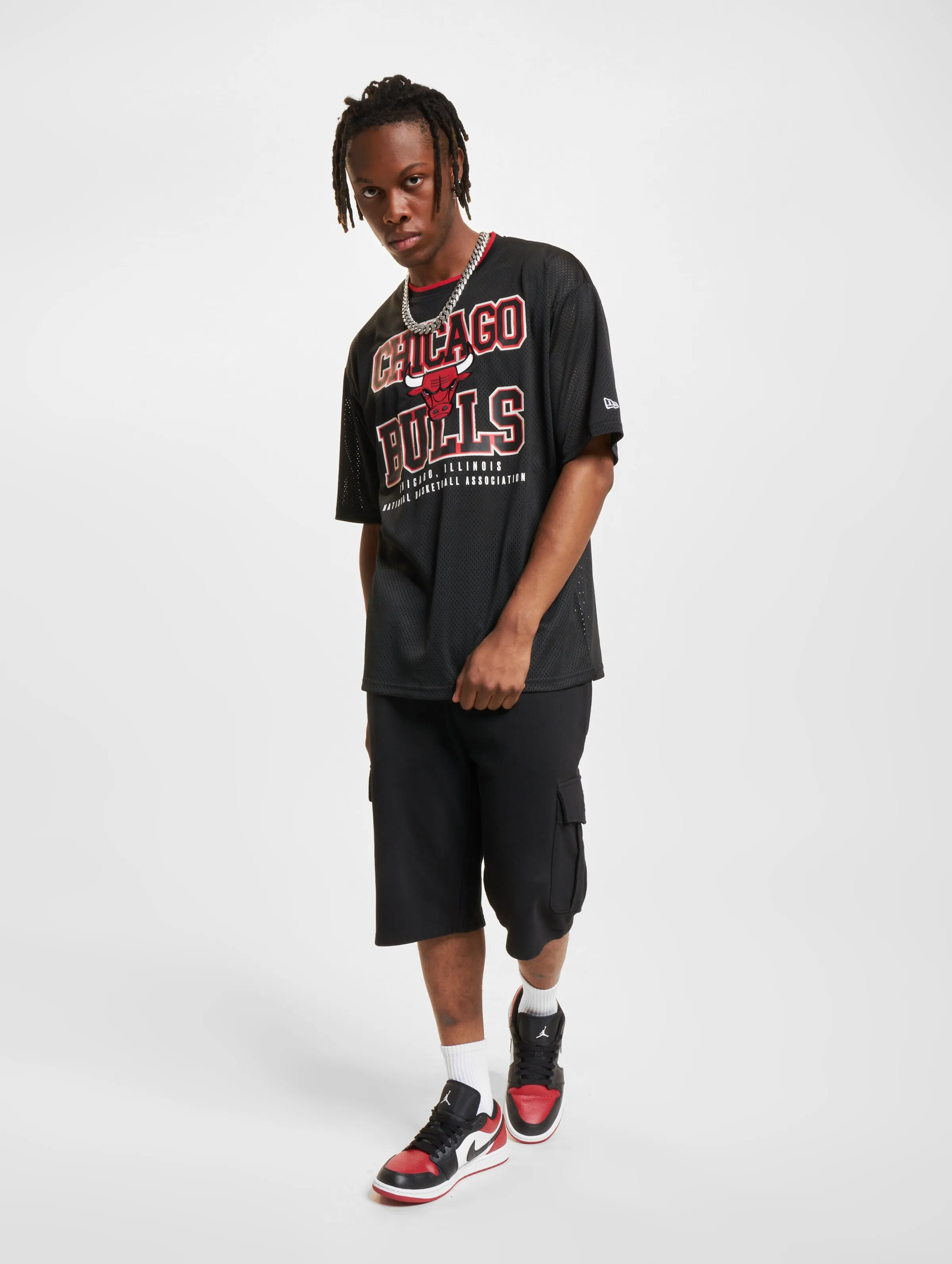 NEW ERA NBA PATCH OVERSIZE MESH TSHIRTS CHICAGO BULLS
