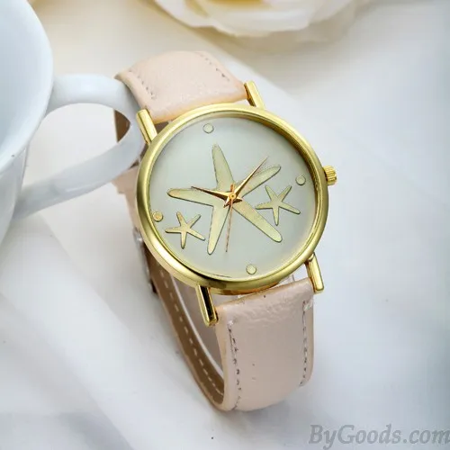 Nice Elegant Starfish Metal PU Watch