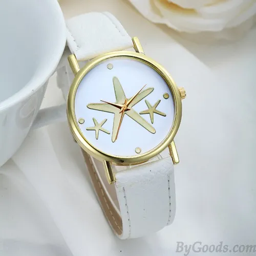 Nice Elegant Starfish Metal PU Watch