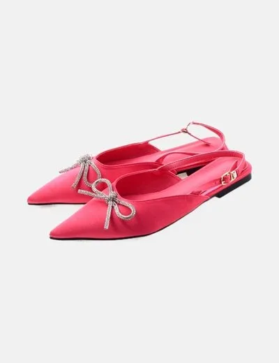 NoName Mule fucsia lazo strass
