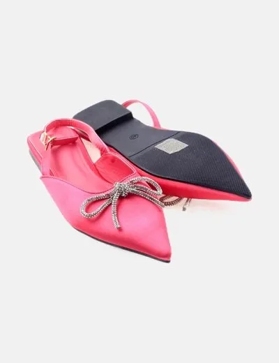NoName Mule fucsia lazo strass