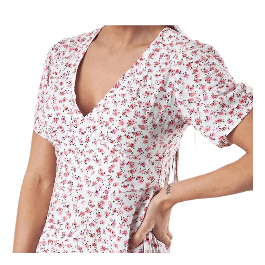 Only Davie Ss Short Dress Wvn White