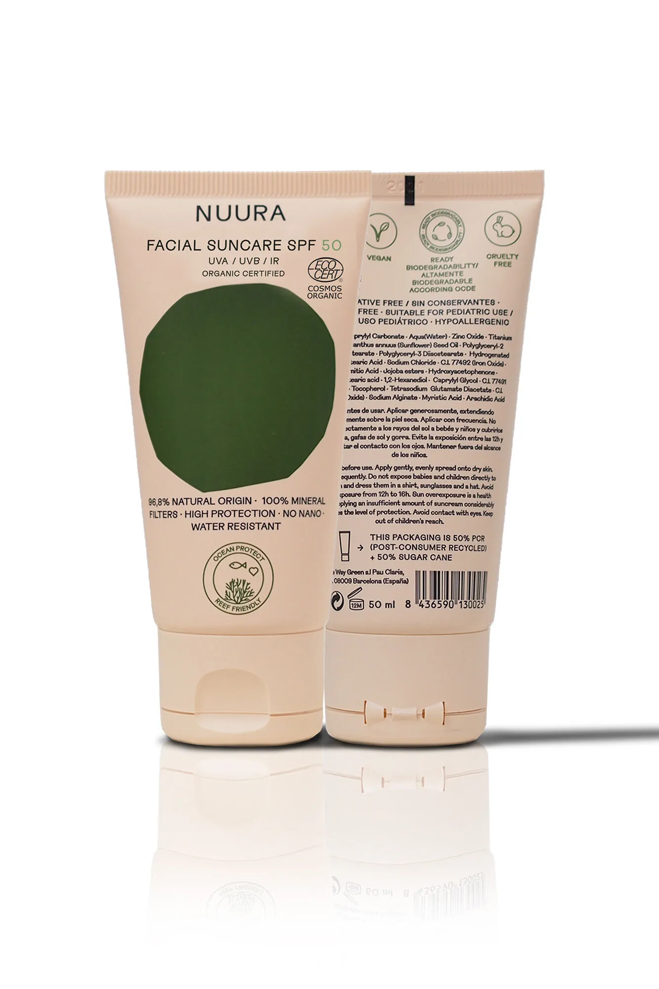 Organic Facial Sun Screen SPF 50 Color