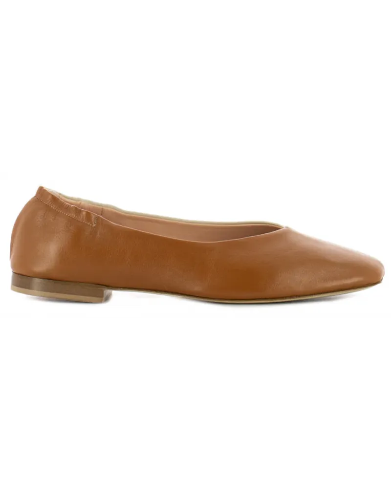 ORONERO  231014 CUOIO/BEIGE  BALLERINA APUESTA CUADRADO EN NAPPA