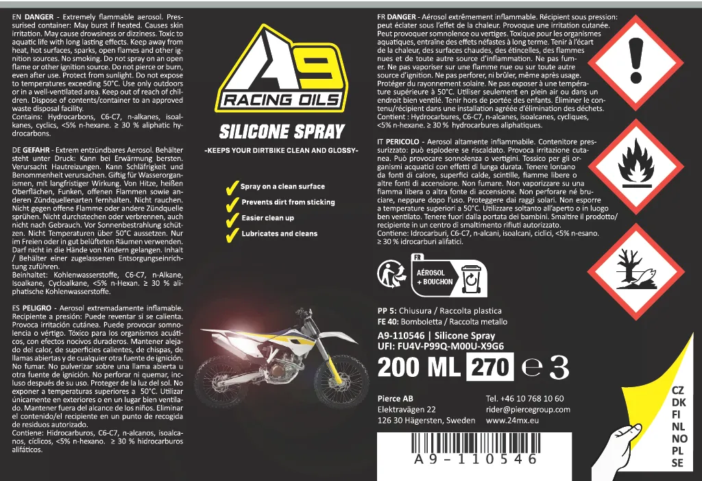 PACK3 ESPRáIS A9 RACING: ABRILLANTADOR + ALLINONE + ESPRAY DE SILICONA