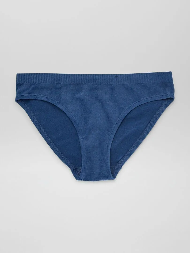PACK DE 2 BRAGUITAS DE PUNTO DE CANALé 'ENVIE DE LINGERIE'  MARINO/BLANCO