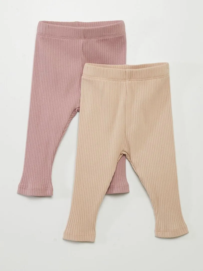 PACK DE 2 LEGGINGS DE CANALé  BEIGE