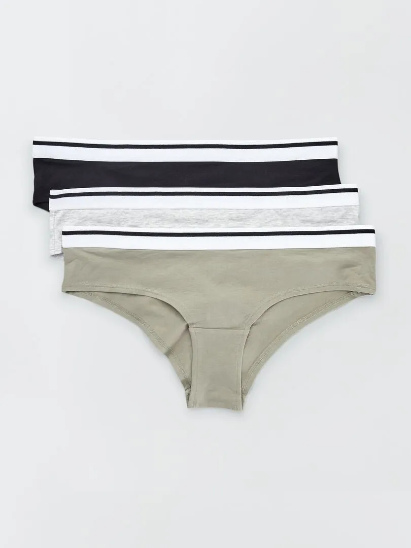 PACK DE 3 CULOTTES DE ALGODóN  GRIS