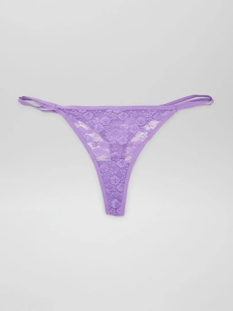 PACK DE 3 TANGAS DE ENCAJE  AZUL
