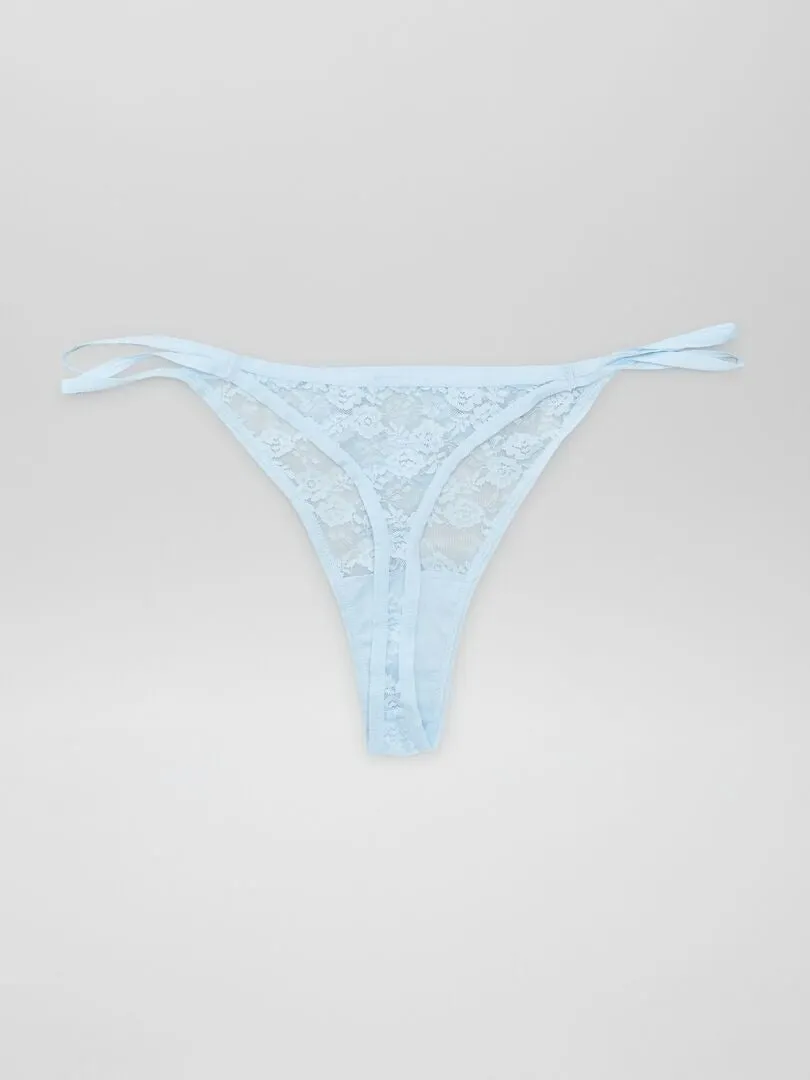 PACK DE 3 TANGAS DE ENCAJE  AZUL