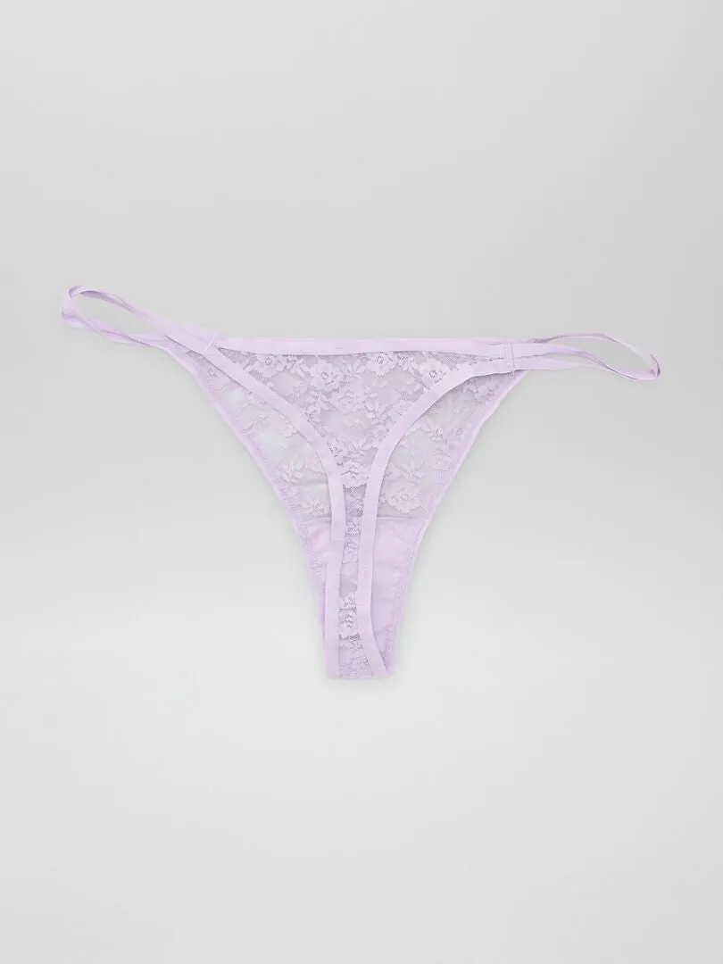 PACK DE 3 TANGAS DE ENCAJE  AZUL