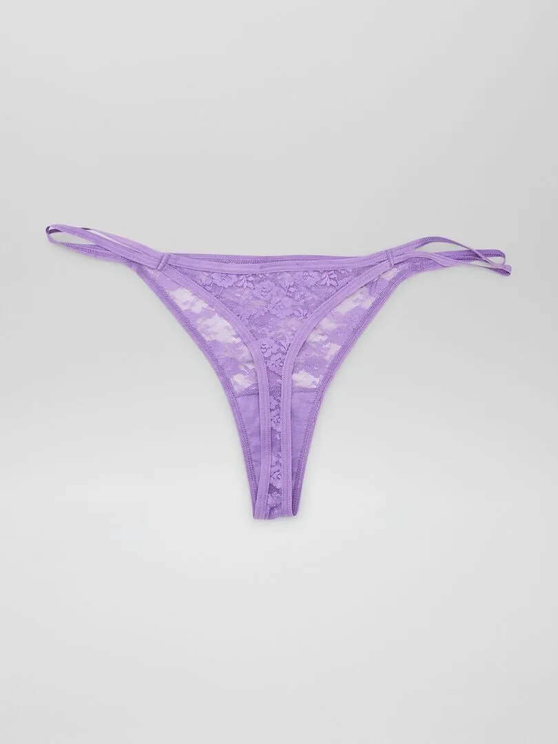 PACK DE 3 TANGAS DE ENCAJE  AZUL