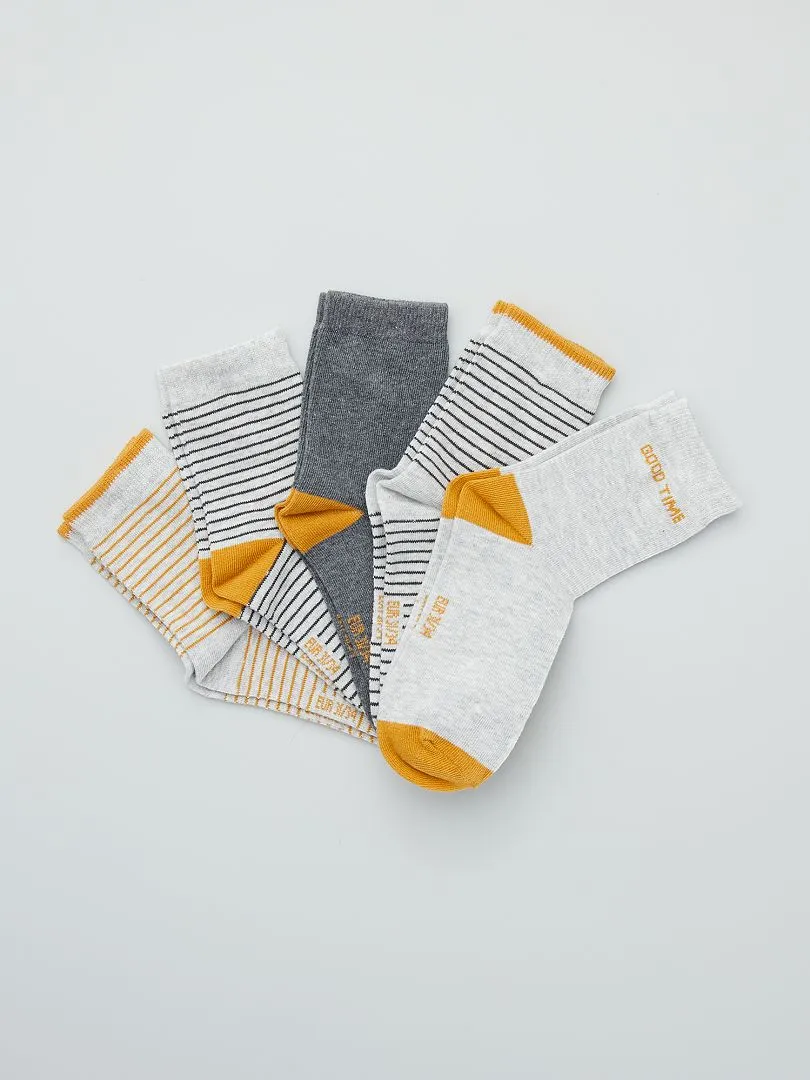 PACK DE 5 PARES DE CALCETINES  AMARILLO