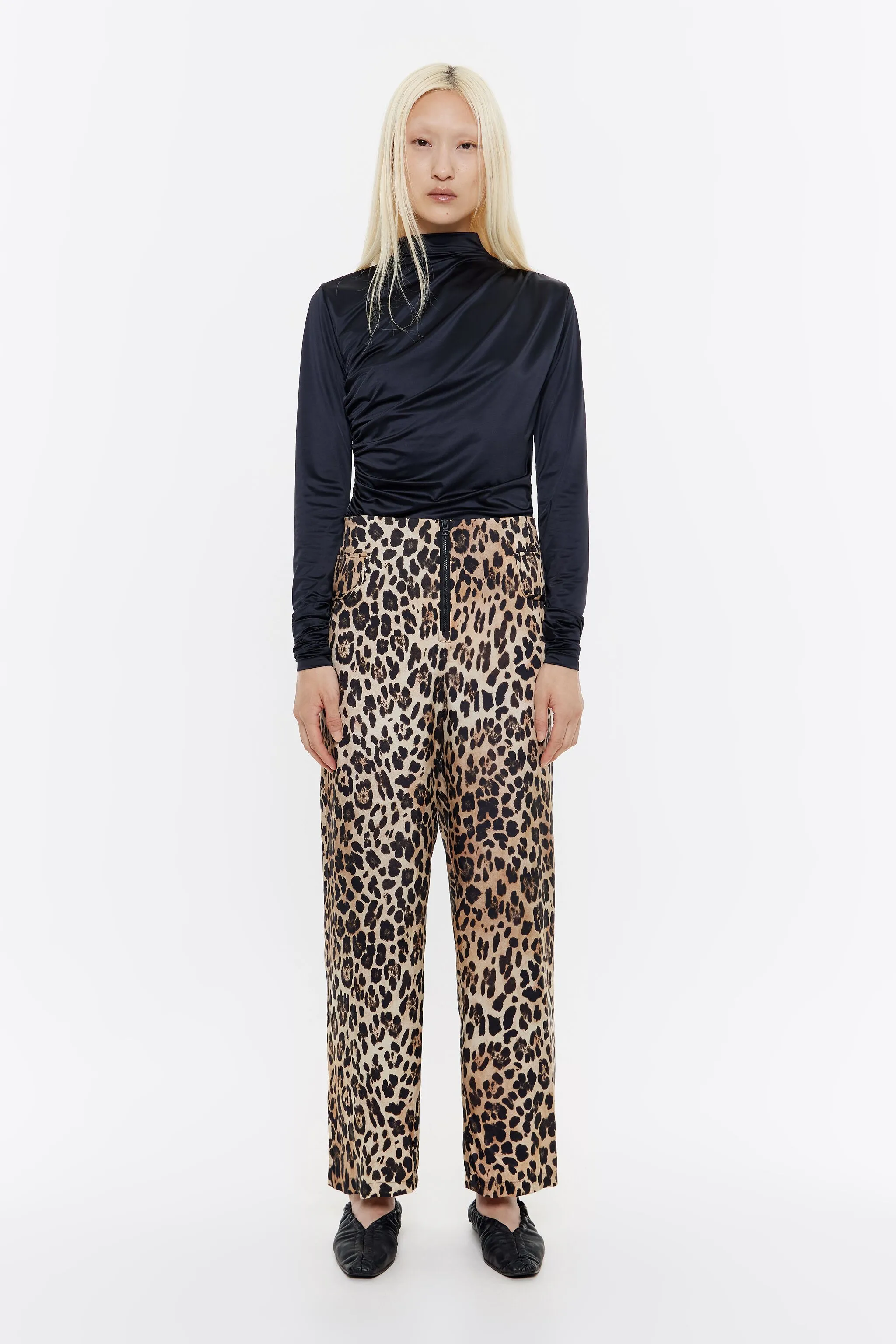 Pantalón fluido Leopard beige
