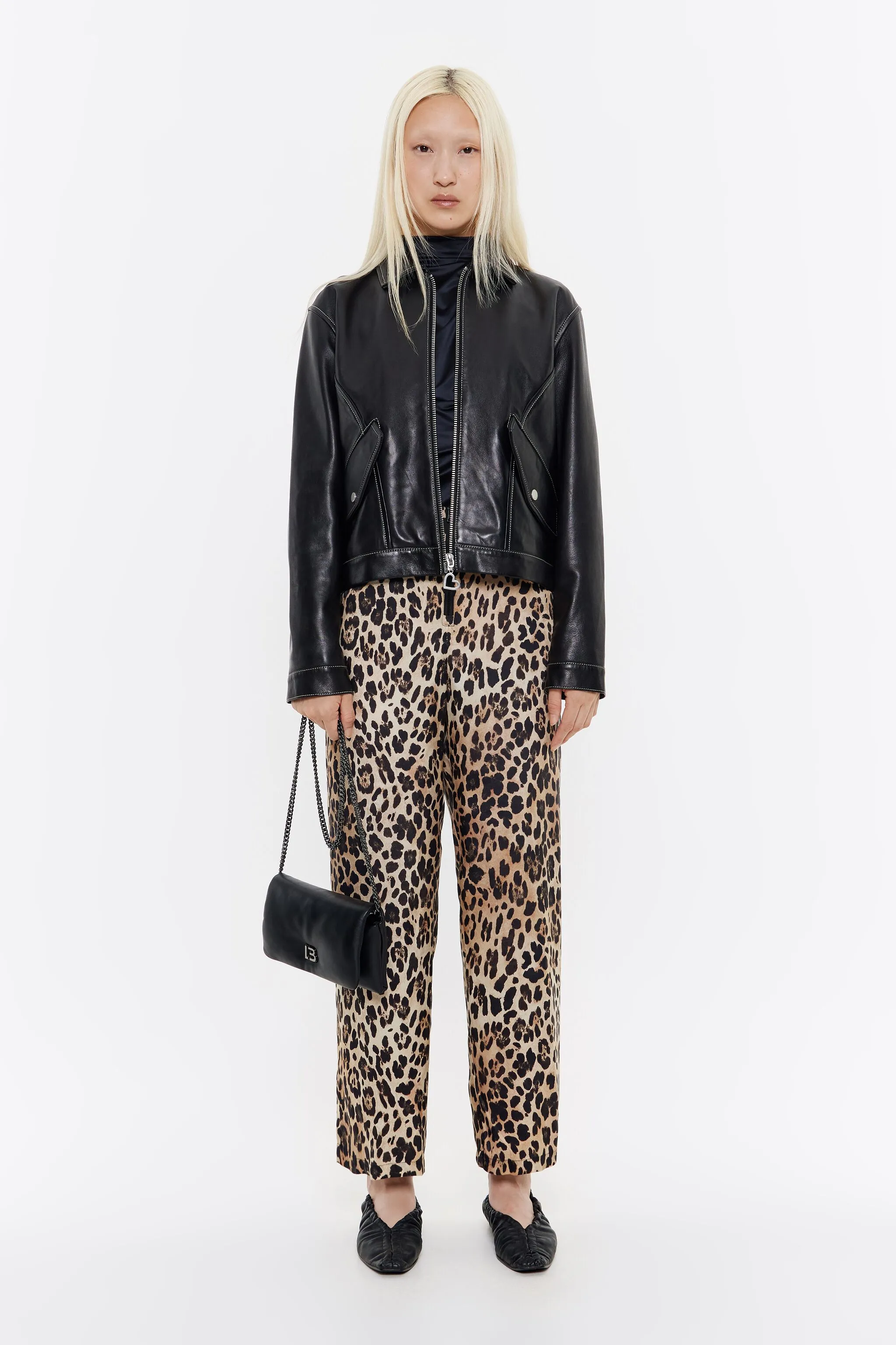 Pantalón fluido Leopard beige