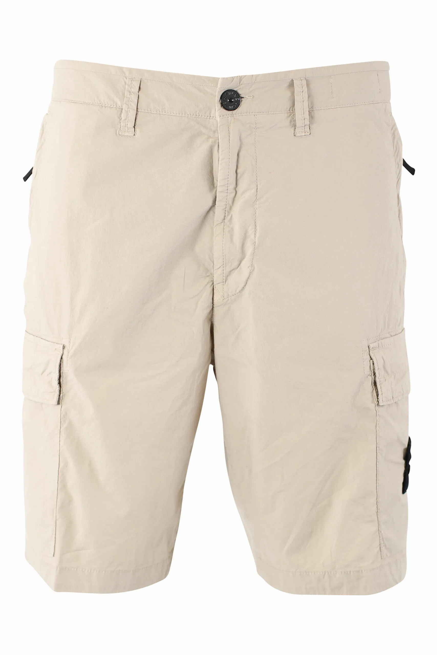 Pantalón corto midi beige estilo cargo