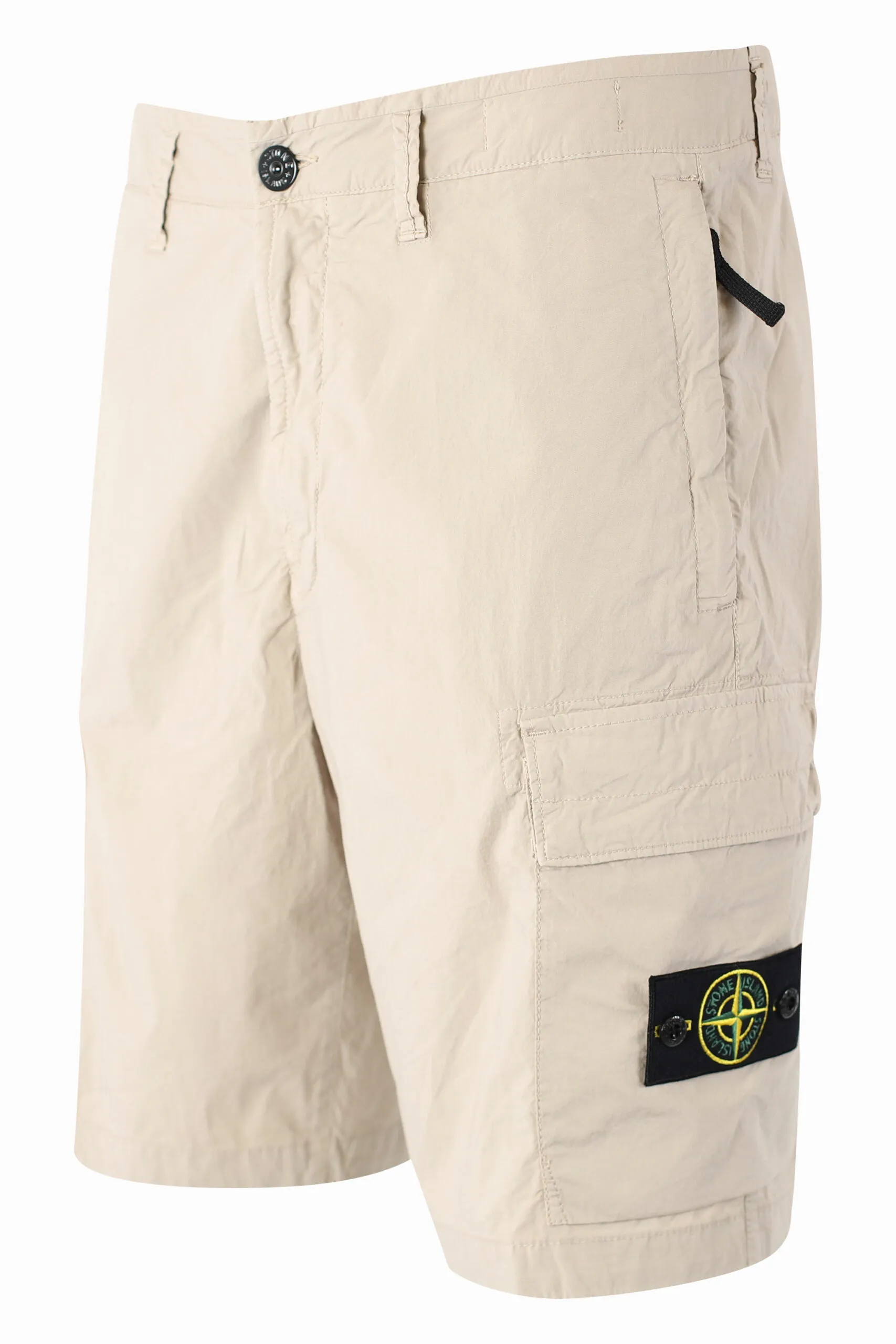 Pantalón corto midi beige estilo cargo