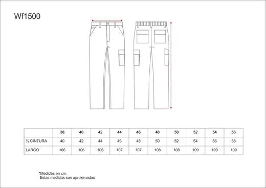 Pantalón linea 1, con elástico en cintura y bolsillos Azafata / Marino