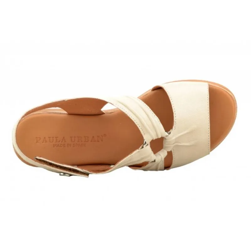 PAULA URBAN 24571 BLANCO Y PIEDRA SANDALIA MEDIA CUñA MUJER