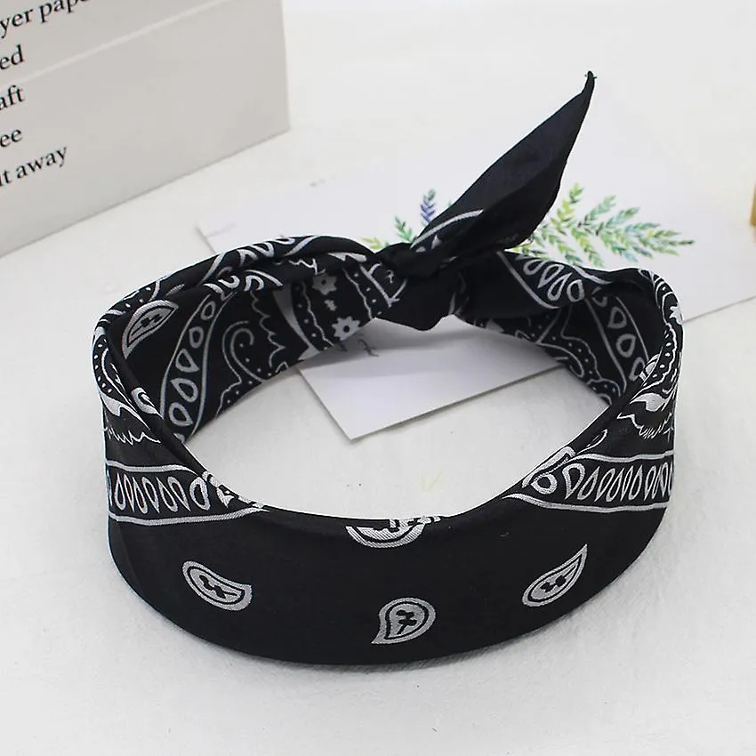 PAñUELO BANDANA DIADEMA | BANDA NEGRA PARA LA DIADEMA CABELLO | BANDANA MUJER CABEZA NEGRA  DIADEMA
