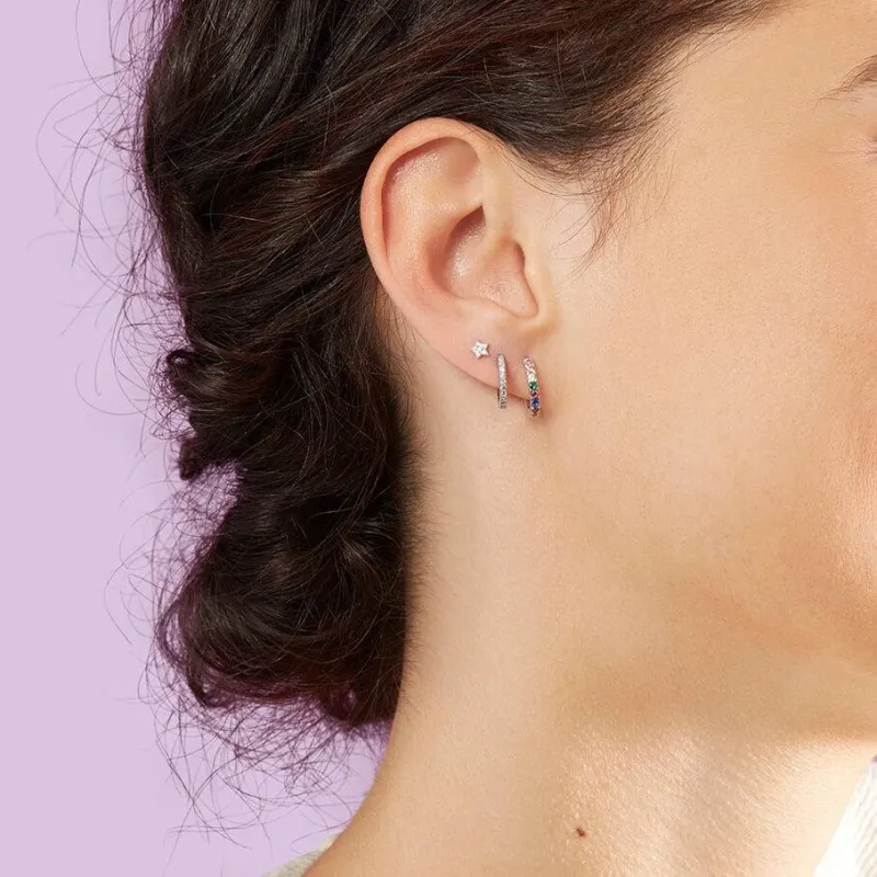 PENDIENTE AGATHA PARIS MINI PAVÉ HOOP 11MM 2320597136TU