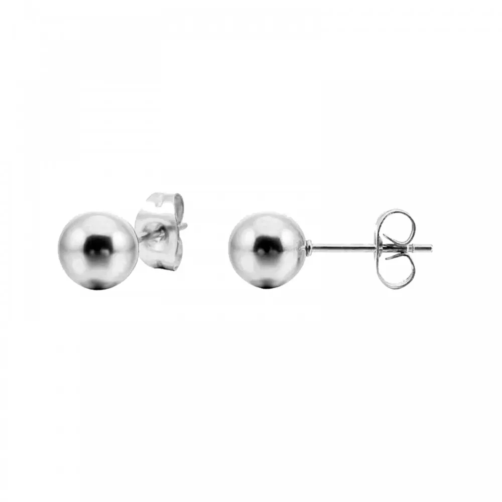 Pendiente Bolita Acero 6 mm