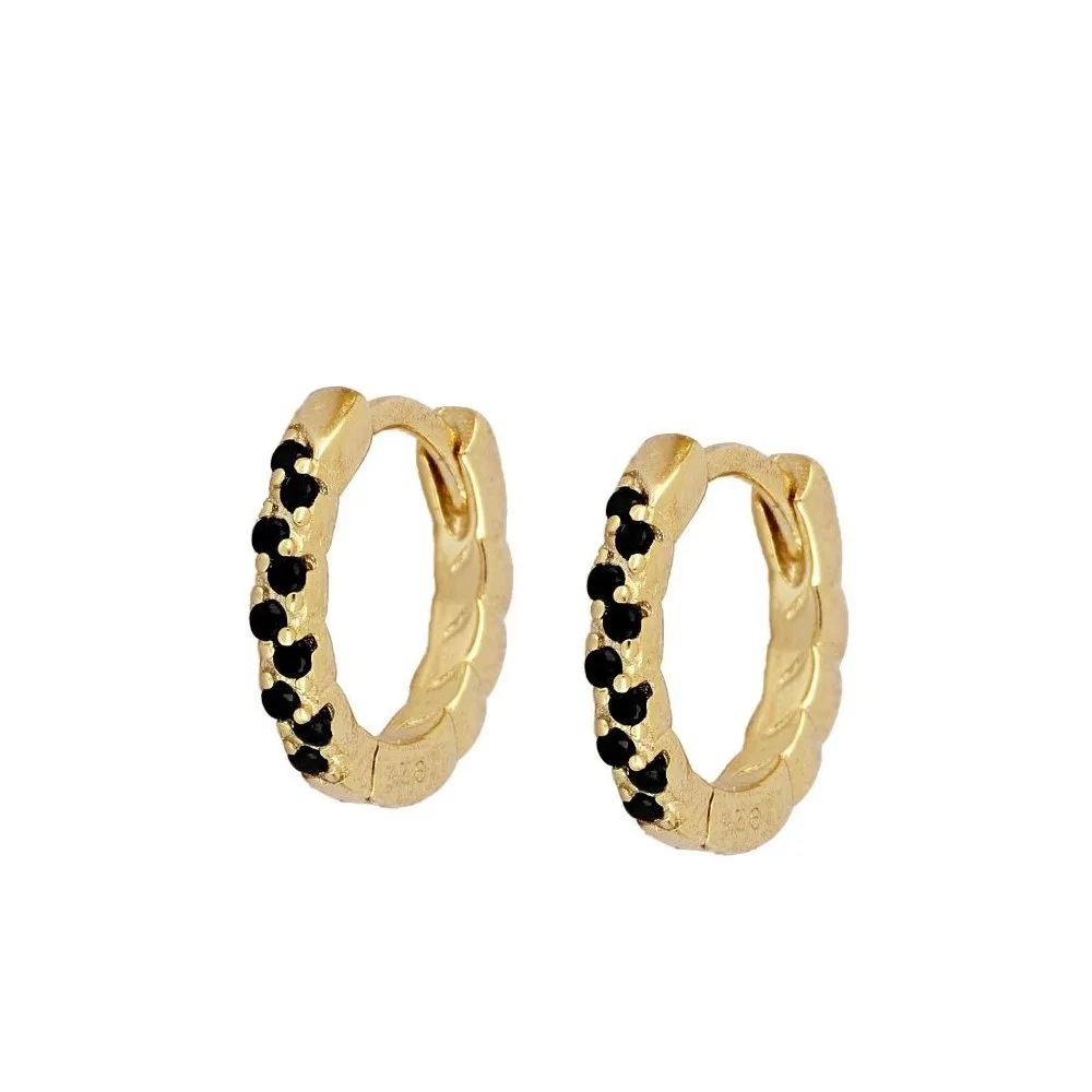 Pendiente Braid Negro Oro