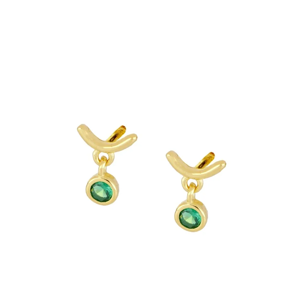 Pendiente Chic Verde Oro