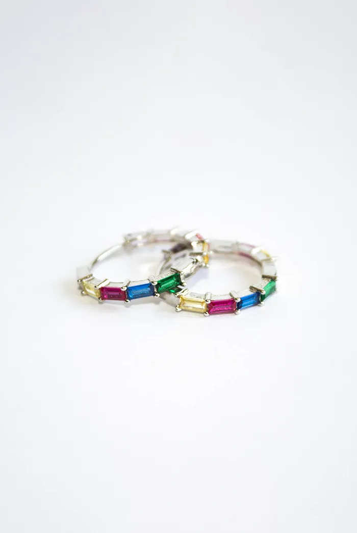 Pendientes Aro Zirconitas Colores