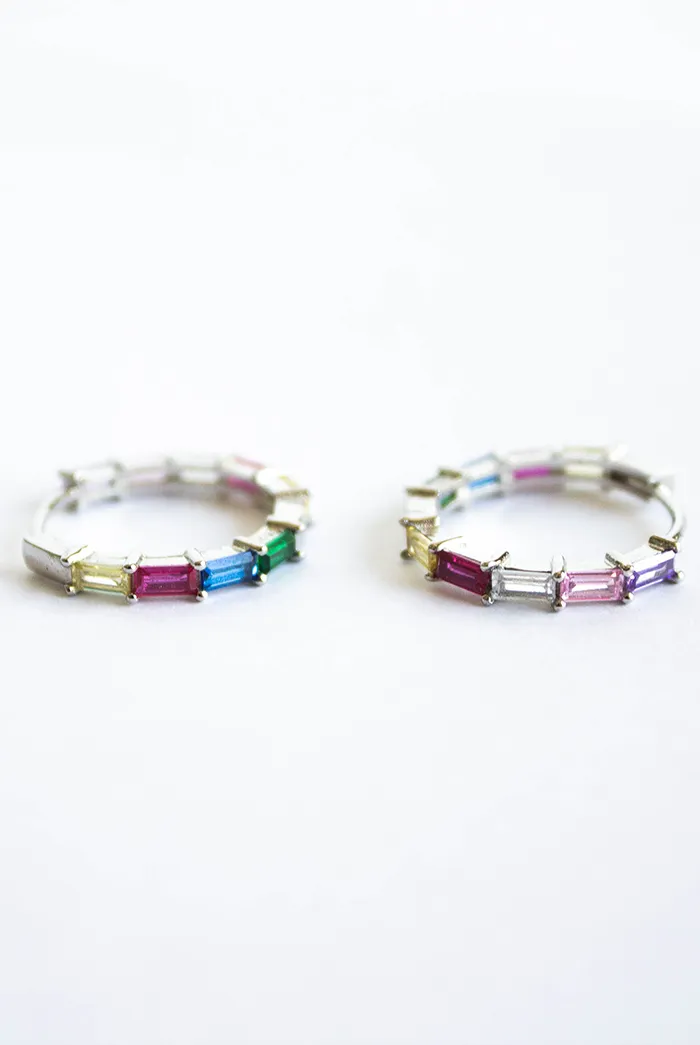 Pendientes Aro Zirconitas Colores